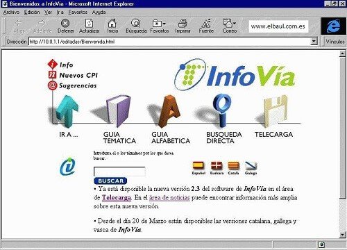 Infovía Internet en los años 90