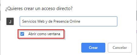 Abrir una página web como aplicación desde el escritorio Acceso directo a una página web en el escritorio